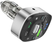 HOCO (6931474789075) E71 Crystal transparent discovery edition QC3.0 car BT FM черный