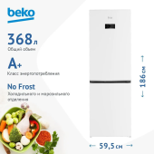 Холодильник Beko B3RCNK362HW белый 