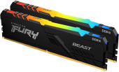 Память DDR4 2x16GB 3200MHz Kingston KF432C16BB12AK2/32 Fury Beast RGB RTL Gaming PC4-25600 CL16 DIMM 288-pin 1.35В dual rank с радиатором Ret
