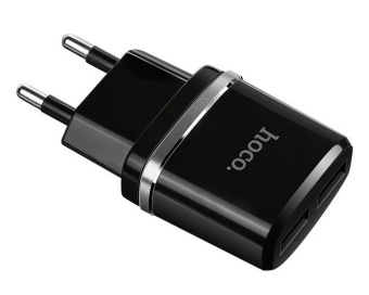 HOCO C12 "Smart" 2xUSB 2.4A черный