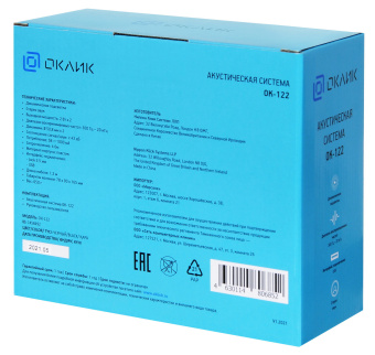 Колонки Оклик OK-122 2.0 черный 4Вт