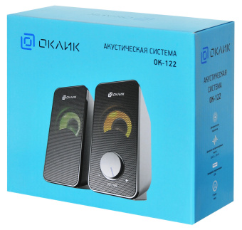 Колонки Оклик OK-122 2.0 черный 4Вт