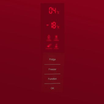 Холодильник Maunfeld MFF200NFR Inverter красный