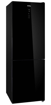 Холодильник Korting KNFC 61869 GN черное стекло