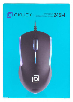 Мышь Оклик 245M черный оптическая (1000dpi) USB (3but)