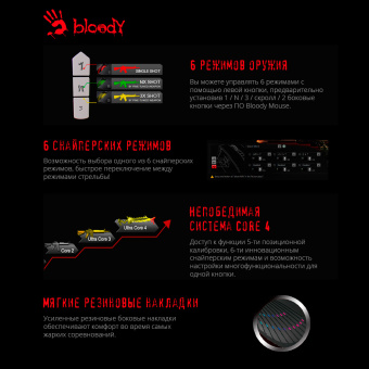Мышь A4Tech Bloody J90s черный оптическая (8000dpi) USB (12but)