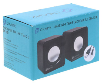 Колонки Оклик OK-331 2.0 черный 6Вт