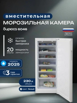 Морозильный шкаф Бирюса 6046 белый