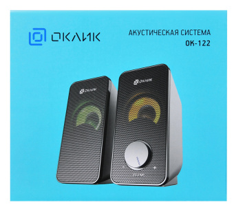 Колонки Оклик OK-122 2.0 черный 4Вт
