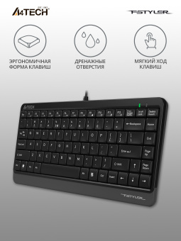 Клавиатура A4Tech Fstyler FK11 черный/серый USB slim