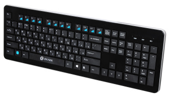 Клавиатура Оклик 870S черный USB беспроводная slim Multimedia