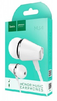 HOCO M34 наушники с микрофоном белый