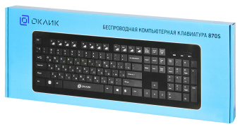 Клавиатура Оклик 870S черный USB беспроводная slim Multimedia