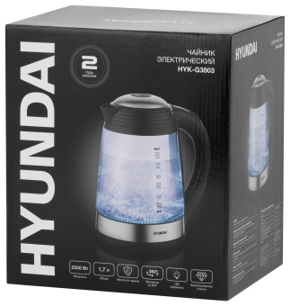 Чайник Hyundai HYK-G3803 черный